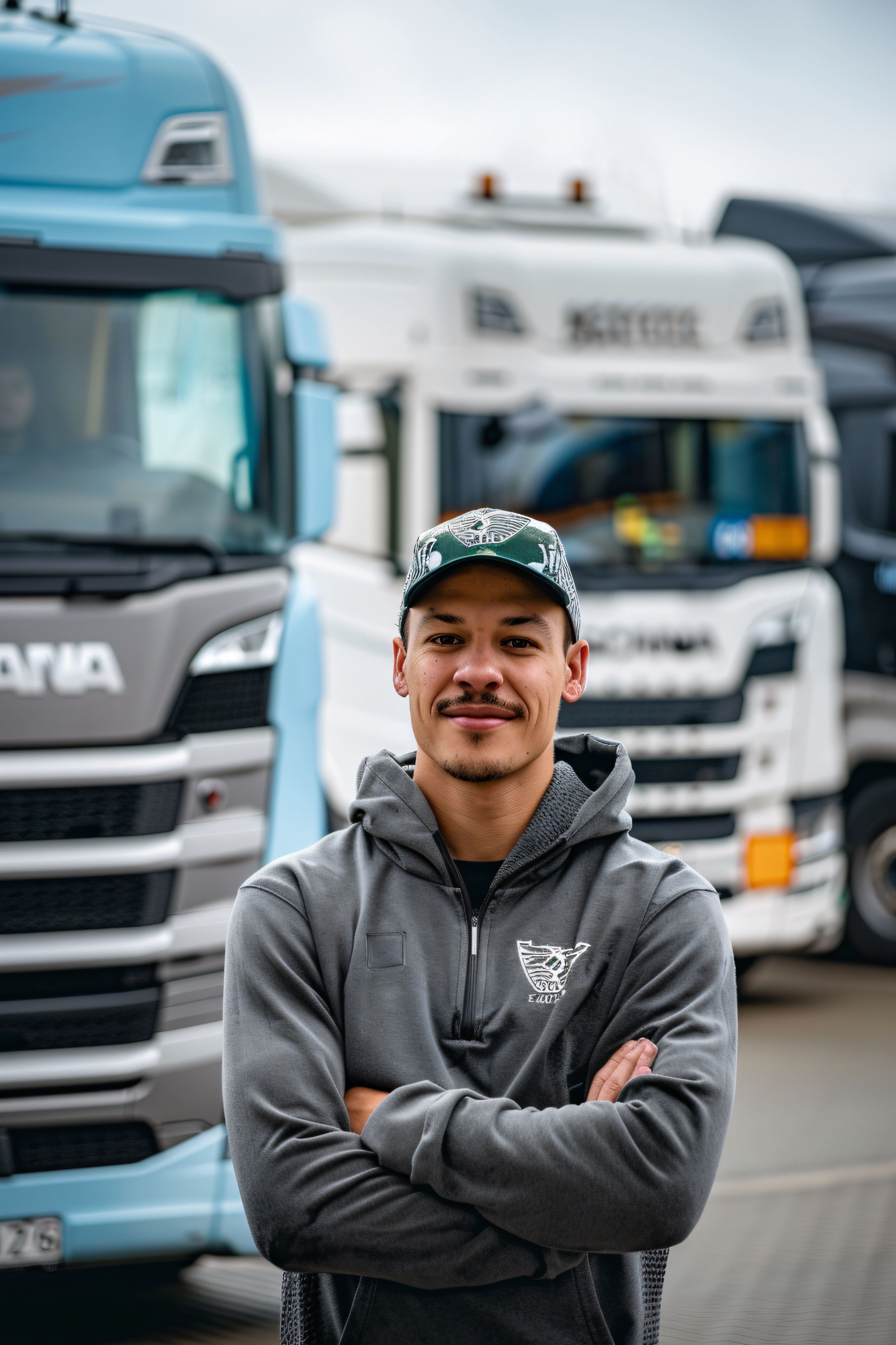 Conductor Radiz frente a vehículos de carga